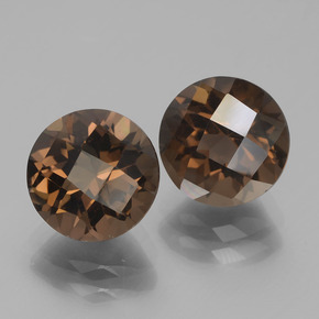 3.97캐럿 천연 미디엄 브라운 스모키 쿼츠 보석, 라운드 컷, VS