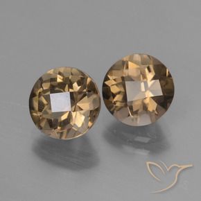 3.58캐럿 천연 미디엄 다크 브라운 스모키 쿼츠 보석, 라운드 컷, 7.89 mm, VS