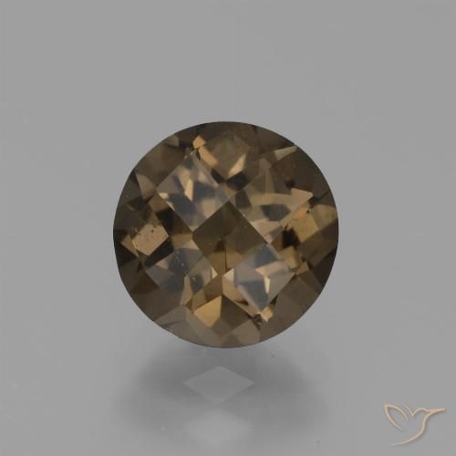 1.60ct 자연스러운 라이트 모카 스모키 쿼츠, 둥근, VS-SI