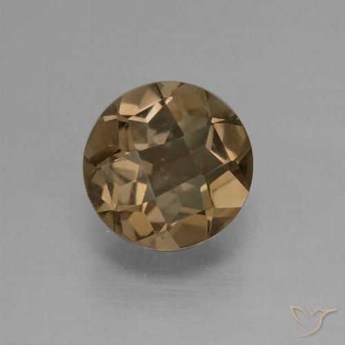 1.39ct 자연스러운 웜 브라운 스모키 쿼츠, 둥근, VVS