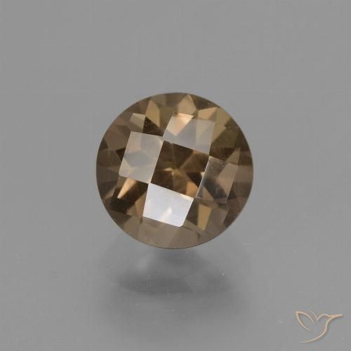 1.87ct 자연스러운 미디엄 라이트 브라운 스모키 쿼츠, 둥근, VVS-VS