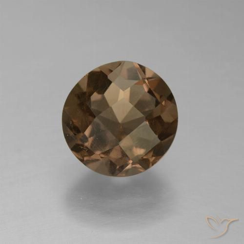 1.53ct 자연스러운 미디엄 다크 브라운 스모키 쿼츠, 둥근, VS