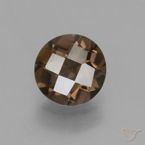 1.49ct 자연스러운 미디엄 브라운 스모키 쿼츠, 둥근, VVS-VS