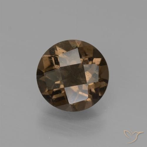 1.43ct 자연스러운 진저브라운 스모키 쿼츠, 둥근, VS-SI
