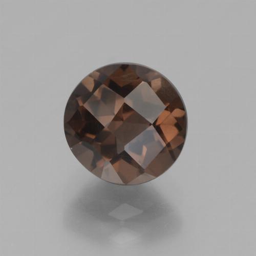 1.57캐럿 천연 다크 브라운 스모키 쿼츠, 라운드 컷, 7.38 mm, VVS-VS