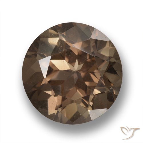 6.34ct 자연스러운 웜 브라운 스모키 쿼츠, 둥근, VVS-VS