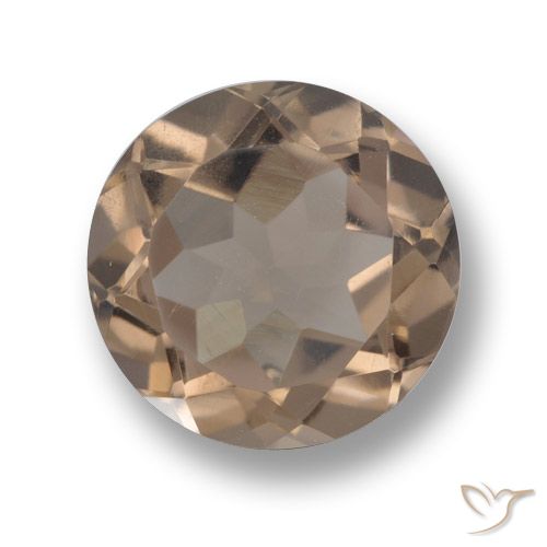 4.17ct 자연스러운 연한 갈색 스모키 쿼츠, 둥근, VS