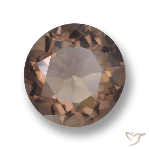 5.18ct 자연스러운 히코리 브라운 스모키 쿼츠, 둥근, VVS-VS