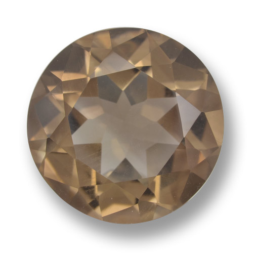 9.38캐럿 천연 라이트 모카 스모키 쿼츠, 라운드 컷, 14.88 mm, VVS