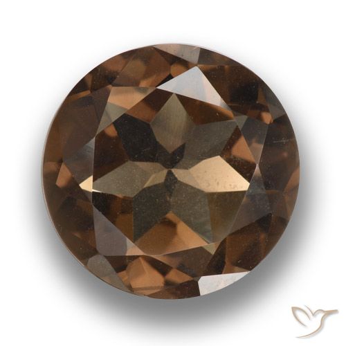9.60ct 자연스러운 히코리 브라운 스모키 쿼츠, 둥근, VVS
