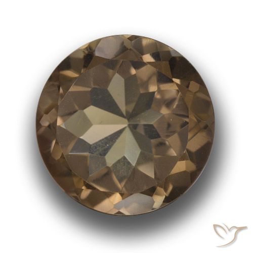 4.13ct 자연스러운 웜 브라운 스모키 쿼츠, 둥근, VVS