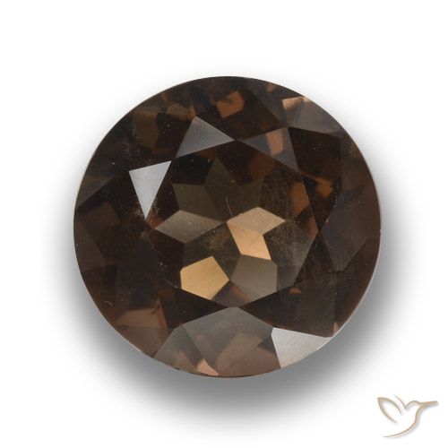 3.96ct 자연스러운 어두운 갈색 스모키 쿼츠, 둥근, VS