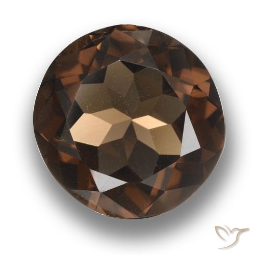 4.61ct 자연스러운 어두운 갈색 스모키 쿼츠, 둥근, VVS