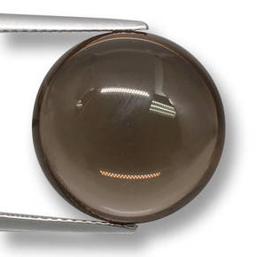 15.68캐럿 천연 엄버 브라운 스모키 쿼츠, 라운드 컷, 투명한