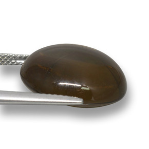 15.68캐럿 천연 엄버 브라운 스모키 쿼츠, 라운드 컷, 투명한