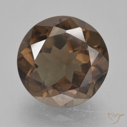 4.15ct 자연스러운 히코리 브라운 스모키 쿼츠, 둥근, VVS-VS
