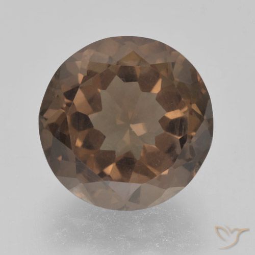 3.84ct 자연스러운 웜 브라운 스모키 쿼츠, 둥근, VVS-VS