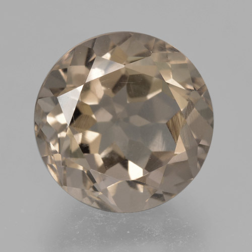4.65캐럿 천연 미디엄 그레이시 브라운 스모키 쿼츠, 라운드 컷, 10.89 mm, VVS-VS