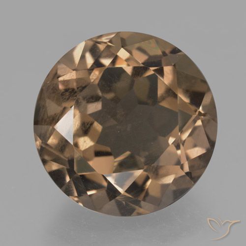 12.65ct 자연스러운 미디엄 브라운 스모키 쿼츠, 둥근, VS