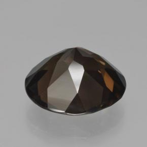 10.02캐럿 천연 미디엄 브라운 스모키 쿼츠, 라운드 컷, 15.30 mm, VVS-VS
