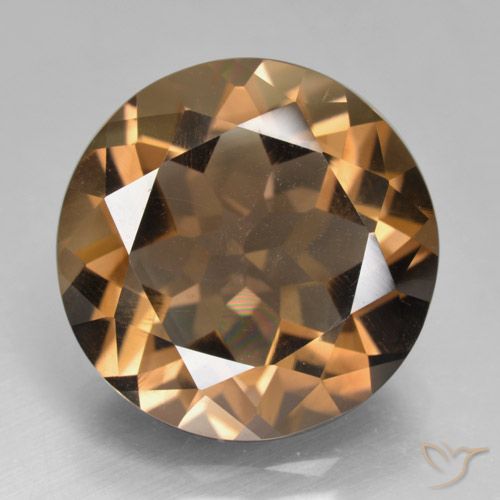 8.71ct 자연스러운 미디엄 브라운 스모키 쿼츠, 둥근, VVS-VS