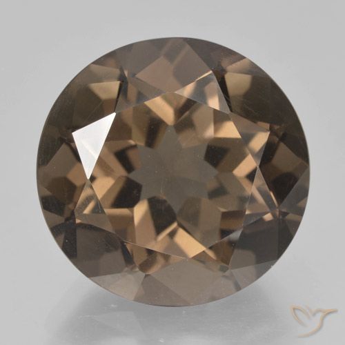 12.06ct 자연스러운 히코리 브라운 스모키 쿼츠, 둥근, VVS-VS