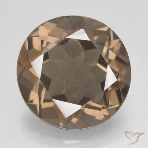12.64ct 자연스러운 미디엄 브라운 스모키 쿼츠, 둥근, VVS-VS