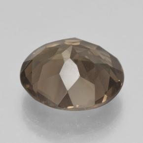 8.68캐럿 천연 미디엄 브라운 스모키 쿼츠, 라운드 컷, 14.47 mm, VVS-VS