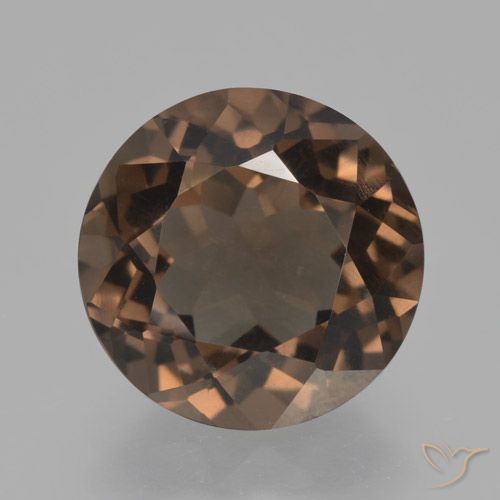3.98ct 자연스러운 미디엄 브라운 스모키 쿼츠, 둥근, VVS-VS