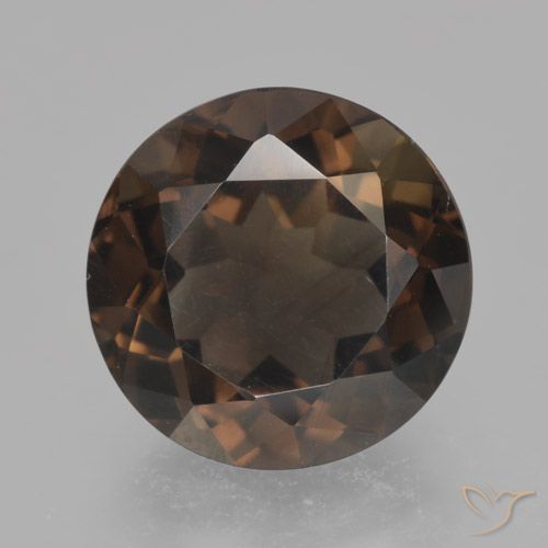 4.84ct 자연스러운 미디엄 브라운 스모키 쿼츠, 둥근, VVS-VS