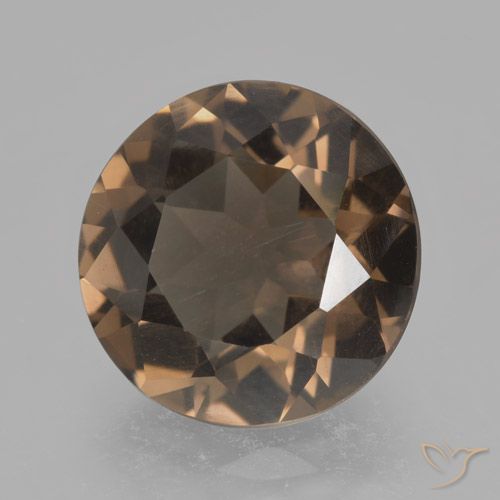 4.67ct 자연스러운 미디엄 다크 브라운 스모키 쿼츠, 둥근, VVS-VS
