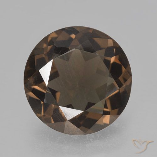 4.43ct 자연스러운 히코리 브라운 스모키 쿼츠, 둥근, VVS-VS