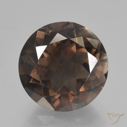 5.09ct 자연스러운 히코리 브라운 스모키 쿼츠, 둥근, VVS-VS