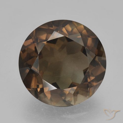 5.09ct 자연스러운 어두운 갈색 스모키 쿼츠, 둥근, VVS-VS