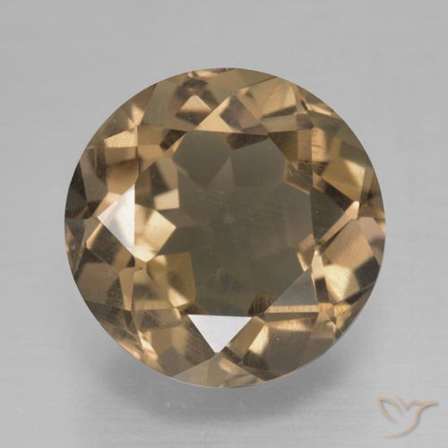 5.08ct 자연스러운 미디엄 라이트 브라운 스모키 쿼츠, 둥근, VS