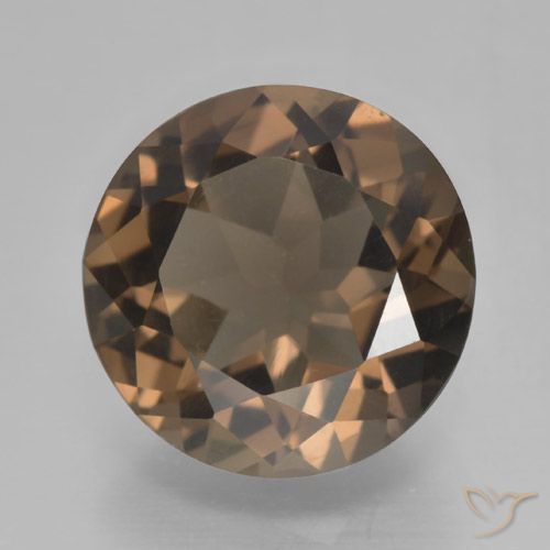 4.23ct 자연스러운 미디엄 브라운 스모키 쿼츠, 둥근, VVS-VS