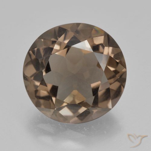5.13ct 자연스러운 히코리 브라운 스모키 쿼츠, 둥근, VVS-VS