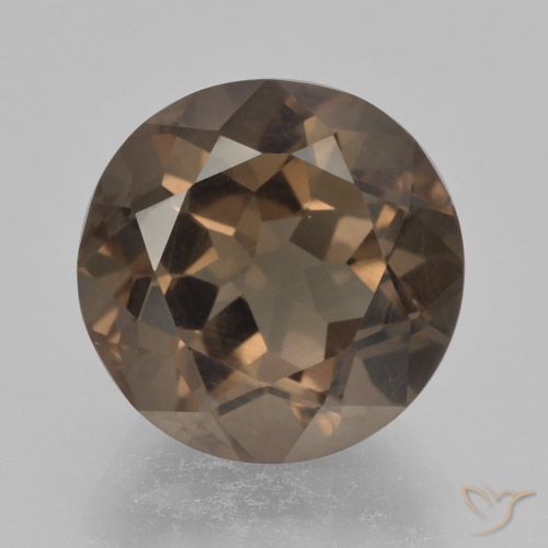 5.31ct 자연스러운 웜 브라운 스모키 쿼츠, 둥근, VVS-VS