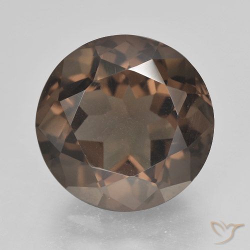 5.08ct 자연스러운 미디엄 브라운 스모키 쿼츠, 둥근, VVS-VS