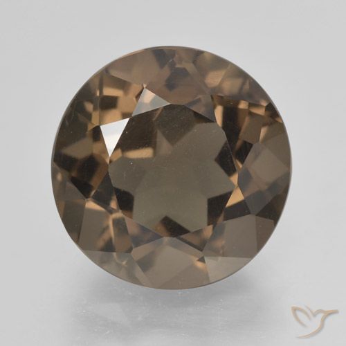 5.25ct 자연스러운 히코리 브라운 스모키 쿼츠, 둥근, VVS-VS