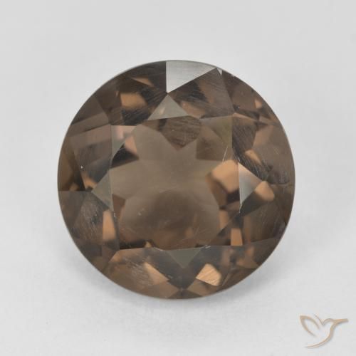 4.41ct 자연스러운 미디엄 브라운 스모키 쿼츠, 둥근, VVS-VS