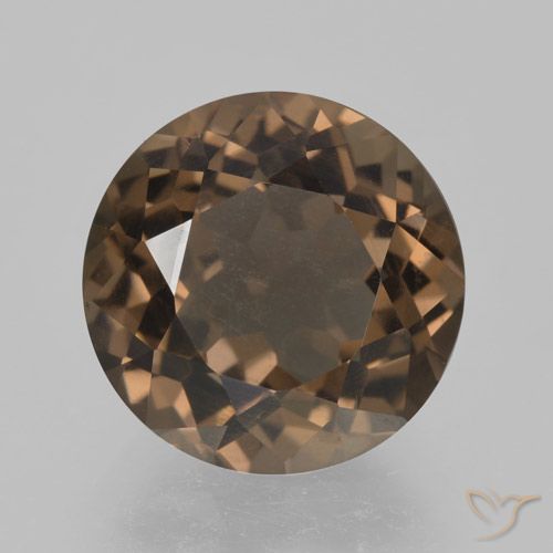 4.20ct 자연스러운 진저브라운 스모키 쿼츠, 둥근, VVS-VS