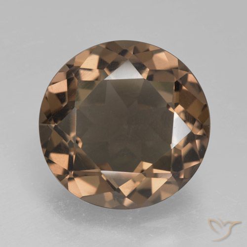 4.95ct 자연스러운 진저브라운 스모키 쿼츠, 둥근, VVS-VS