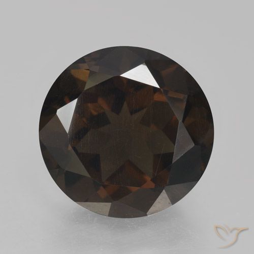 4.79ct 자연스러운 딥 초콜릿 브라운 스모키 쿼츠, 둥근, VVS-VS