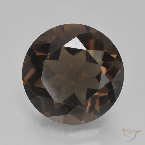 4.33ct 자연스러운 미디엄 브라운 스모키 쿼츠, 둥근, VVS-VS