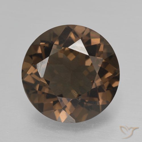 4.32ct 자연스러운 히코리 브라운 스모키 쿼츠, 둥근, VVS-VS