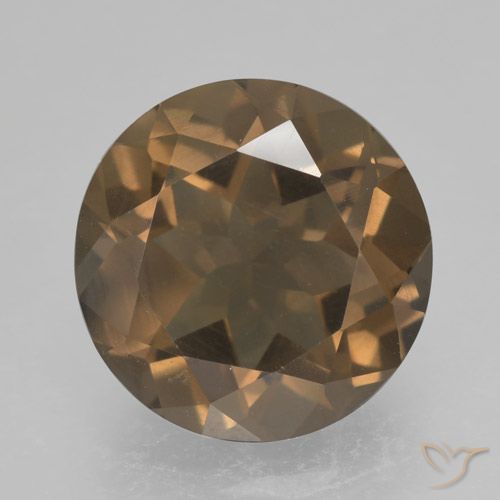 4.87ct 자연스러운 웜 브라운 스모키 쿼츠, 둥근, VS