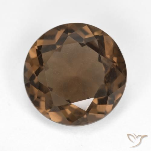 4.70ct 자연스러운 히코리 브라운 스모키 쿼츠, 둥근, VS