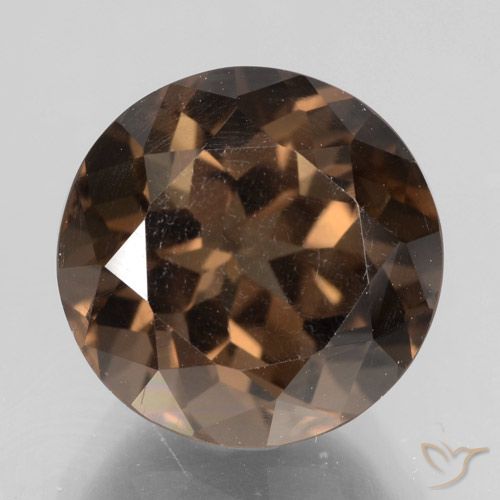 4.61ct 자연스러운 히코리 브라운 스모키 쿼츠, 둥근, VS
