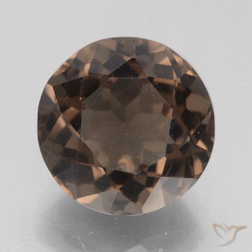 4.32ct 자연스러운 미디엄 다크 브라운 스모키 쿼츠, 둥근, VVS-VS